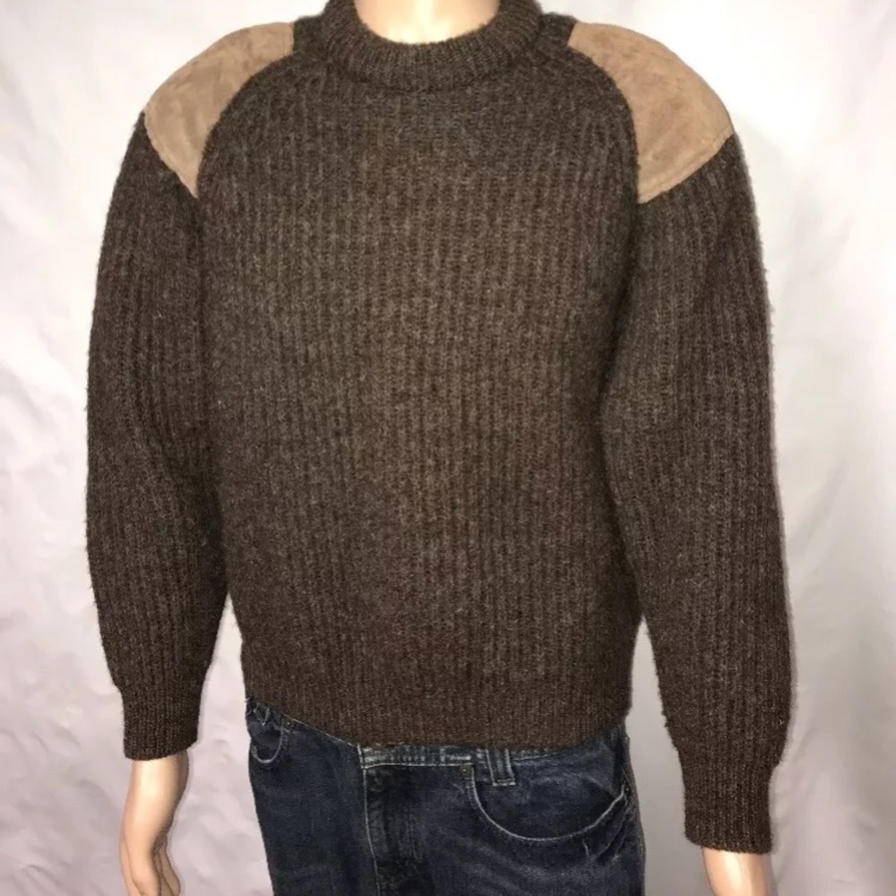 Niffi Pure Wool and Sueded Leather Sweate